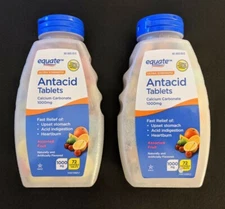2PK Equate Ultra Antacid Chewable Tablets Fruit Flavor 1000mg 72CT SAME-DAY SHIP