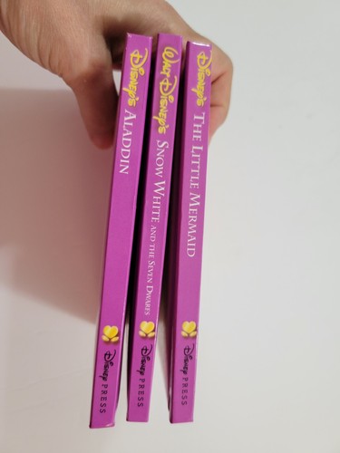 Set of 3 Disney Classic Books Little Mermaid Snow White Aladdin 2002 Hardcover - Picture 13 of 13