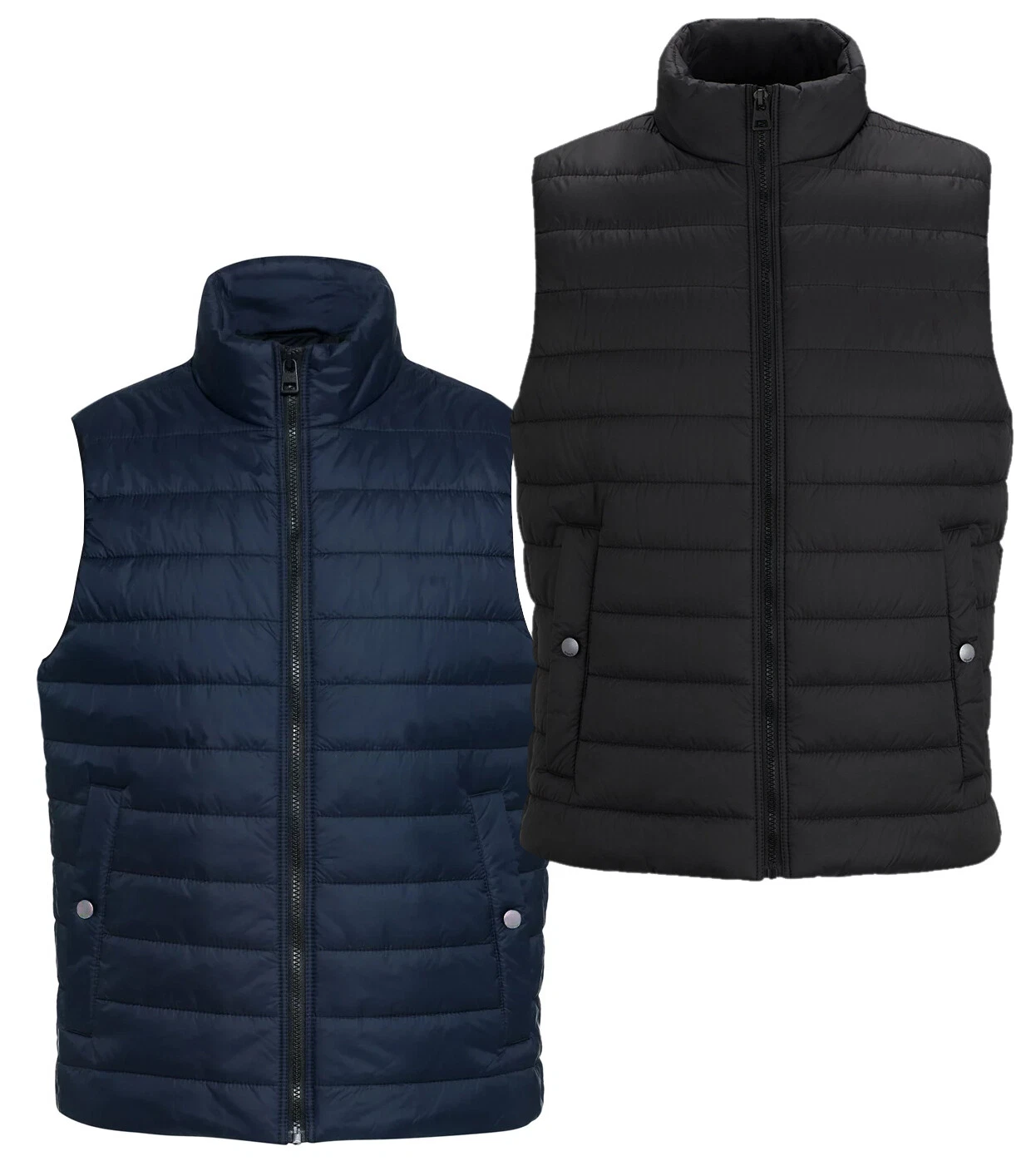 Mens Gilet Quilted Bodywarmer Puffer Zip Up, 2 side Pockets Warm