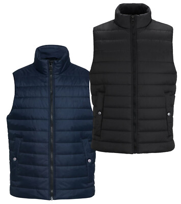 Herren Weste gesteppt Bodywarmer Puffer Reißverschluss, 2 Seitentaschen warm