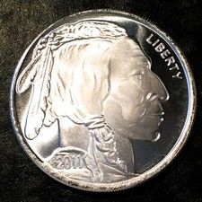 1 oz Silver Bullion 2011 BUFFALO BUST from original roll COMBINED SHIPPING #K 84.69 per troy oz