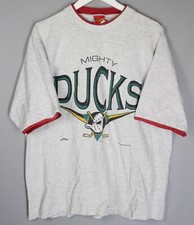 VINTAGE NHL HOCKEY SHIRT ANAHEIM MIGHTY DUCKS THE KICK NUTMEG MILLS 1995 JERSEY