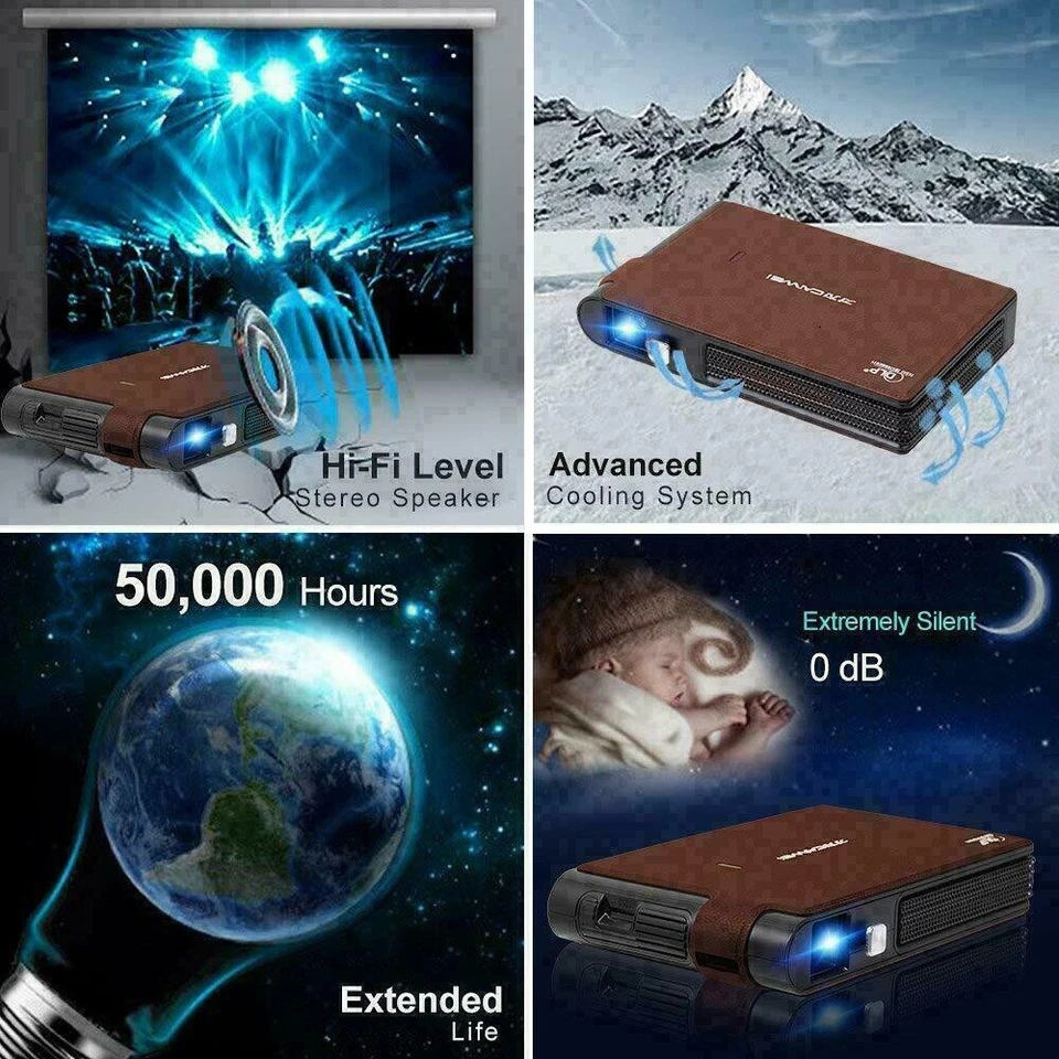 3600 Lumens CW BRIGHTEST of all Pocket Size Projector DLP WiFi USB Airplay - Image 3 of 3