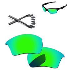 Grey Rubber Kit Green Polarized Replacement Lenses For-Oakley Half Jacket 2.0 XL