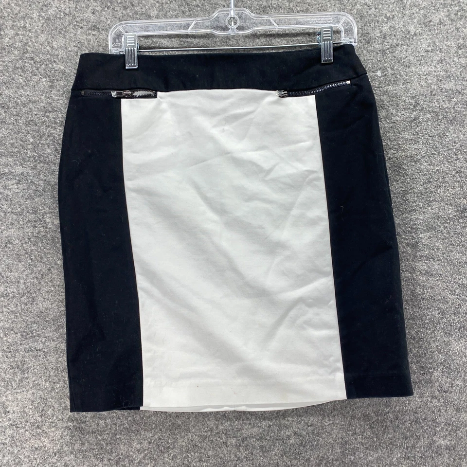 Falda Calvin Klein Mujer 8 Negra Línea A Midi Forrada con Cremallera Tiro Medio Algodón Informal Foto 4 de 4