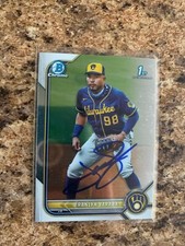 Branlyn Jaraba Signed 2022 Bowman Chrome Rc Auto Milwaukee Brewers BCP-15