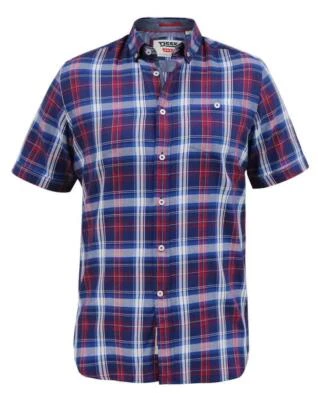 Chemise À Carreaux D555 Pour Homme PORTLAND Avec Poche En Bleu/Rouge 2XL À 6XL - Photo 1/4