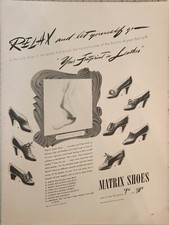 1941 Matrix womens Shoes Vintage Ad 14 x 10 relax and let yourself go