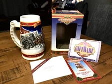  1999 BUDWEISER HOLIDAY STEIN COLLECTOR 20th ANNIVERSARY ANHEUSER-BUSCH MUG NIB 