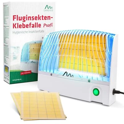 Gardigo Trappola Insetti Adesiva con Luce UV, Lampada Insetticida fino a 70m²