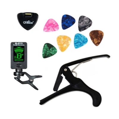 Kit pour guitariste accordeur + capodastre + porte / médiators guitare neuf x