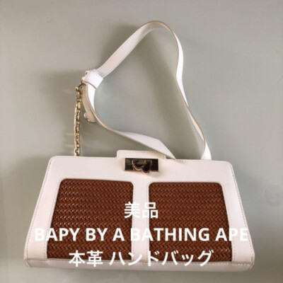 Beautiful condition] BAPY BY A BATHING APE cowhide handbag | eBay