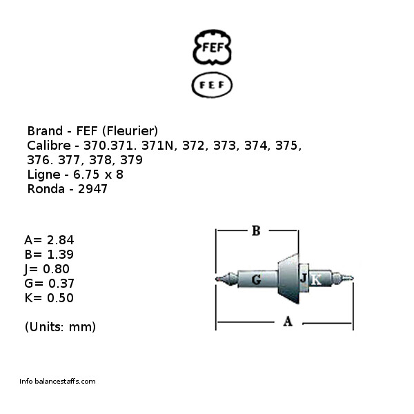 Fef Balance Staff X1 Cal 370 371 379 Ronda Nr 2947 Nos Vintage Watch Part For Sale Online Ebay