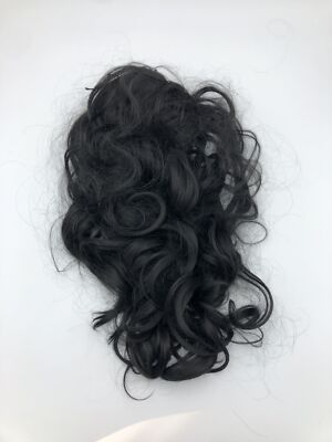 FESHFEN 60cm Schwarzer Synthetik Locken Pferdeschwanz Haarteil Extension