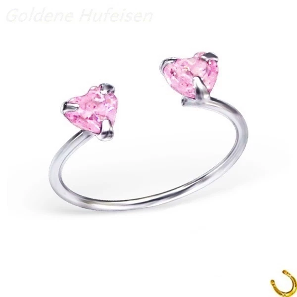 ZEHENRING Rosa Kristall Herz 925 Echt Silber Zehring Geschenkidee / z-543