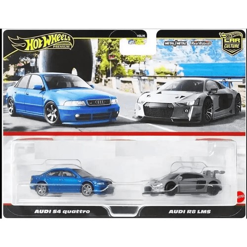 Hot Wheels Premium 1:64 2 Pack Audi S4 Quattro/Audi R8 LMS - Picture 2 of 3