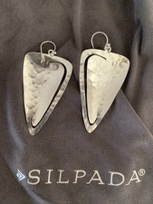 Retired Silpada Make The Cut Earrings. French Wire Drops. Sterling Silver 925