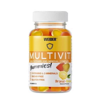 Weider Multivitamin Gummies, 80 Fruchtgummis, Orange-Lemon