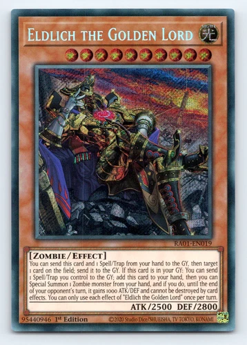 Eldlich the Golden Lord - RA01-EN019 - Secret Rare Alt Art 1st Edition  - Yugioh
