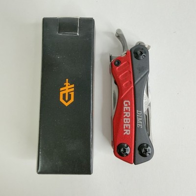 Gerber Dime 12-in-1 Keychain Multitool RED NeedleNose Plier Pocketknife NEW READ
