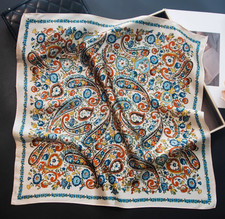 100 Silk Mulberry Scarf Bandana Shawl clusters Print Neckerchief 53X53cm Wrap