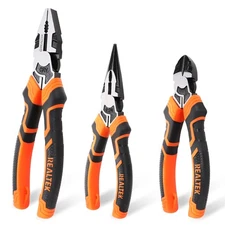 3-Piece Pliers Set Premium CR-V Constructions Tool Set Includes 8" Combinatio...