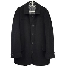 BOSCO UOMO Charcoal Wool Pointed Collar Classic Pea Car Black man’s Coat sz 42