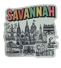 Savannah  Georgia Car  Fridge Magnet Souvenir Collectible Historic Places