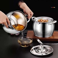 1.5/3.5L Oil Filter Pot Stainless Steel Cooking Oil Strainer  Kitchen
