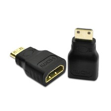 2 x Mini HDMI Male to Standard HDMI Female Adapter Gold Plated HDTV 4K 1080p 3D