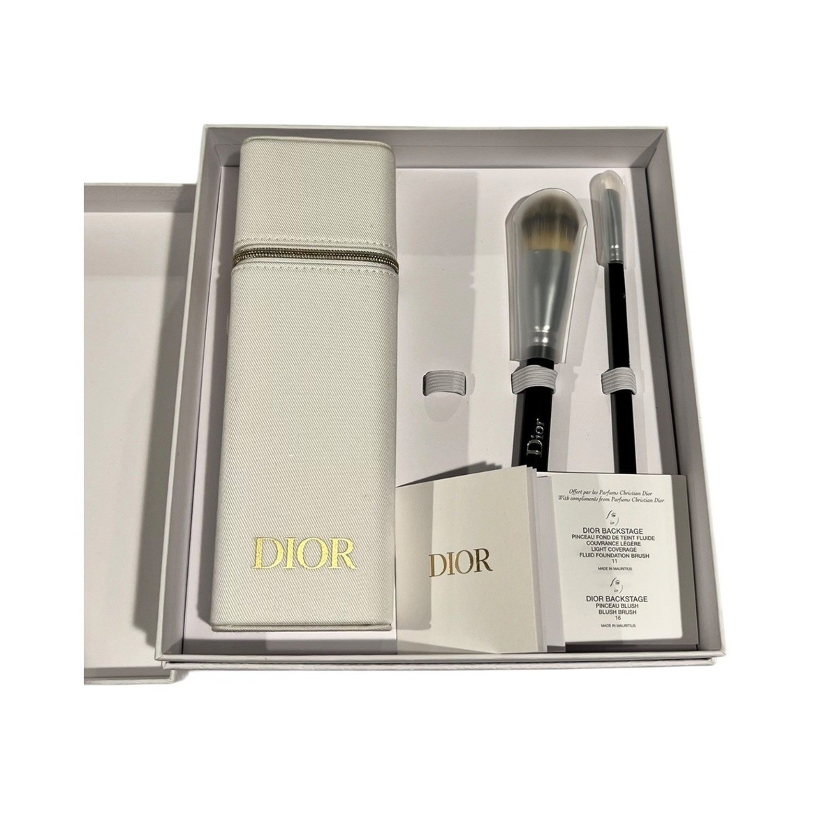 Dior Backstage 3pc Makeup Brush Set White Case Limited Edition New