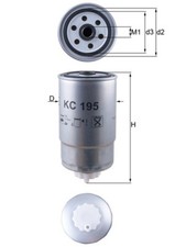 MAHLE Kraftstofffilter KC 195 Anschraubfilter mit Wassersensor für FIAT ALFA LDV
