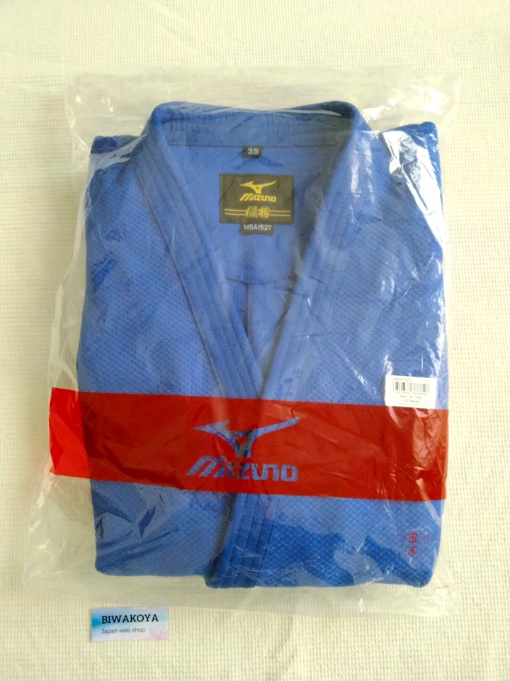 Conjunto de Chaqueta e Parte Inferior MIZUNO Judo Gi YUSHO Azul IJF Aprobado Oficialmente 22JM5A1527 Foto 3 de 4