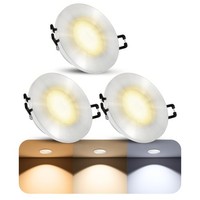 3X Beda Led Einbauspot IP65 GebüRstet 6W Dimmbar Warm/Neutral/Kalt Deckenlampe