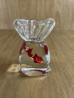 Vtg Hand Blown Murano Style Art Glass Gold Fish In A Bag Figurine Paperweight