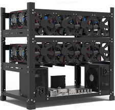 Mining Rig Frame for 12GPU, Steel Open Air Miner Case, black