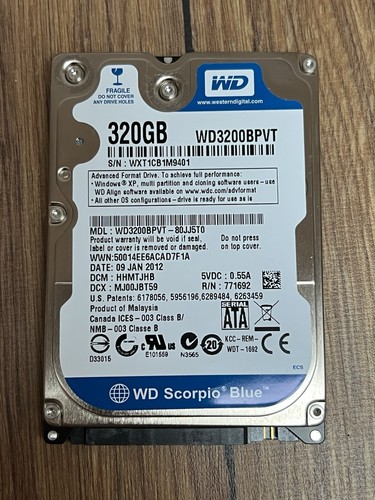 Western Digital WD Scorpio Blue 320GB 2.5” SATA Festplatte (WD3200BPVT)