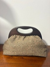 BORSA  Artigianato Italiano - Fatta a Mano / Con Manici In Legno 