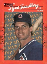 1990 Donruss #BC-10a Ryne Sandberg Bonus MVP's