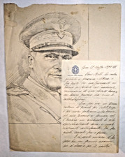 GENERALE MAZZETTI SENATO del REGNO LETTERA e DISEGNO con AUTOGRAFO del  GENERALE