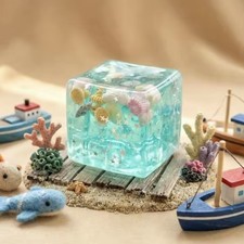 Seashell Squishy Stress Ball Cube Ocean Sensory Fidget Toy Slow Rise Kids Adults