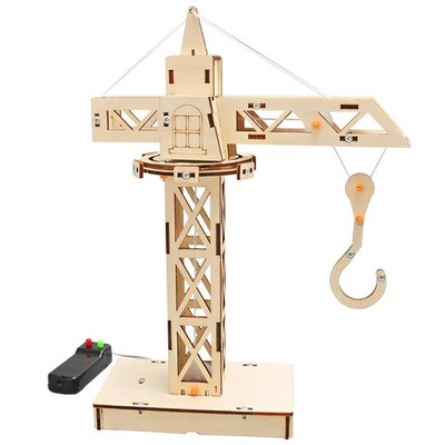 Assembly Wooden Tower Lift Toy Educational Elevator Lift With Remote Control