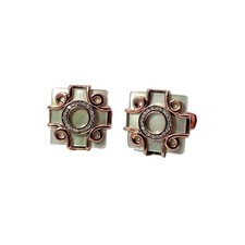 Mother of Pearl, Diamond  Gold Cuff Links