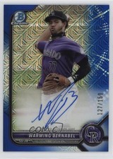 2022 Bowman Mega Box Chrome Mojo Blue Refractor /150 Warming Bernabel Auto 16tx
