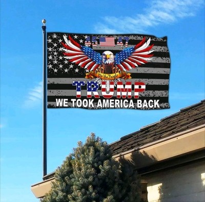 American We The People Trump Flag We Took America Back 3'x5' Eagle Flag
