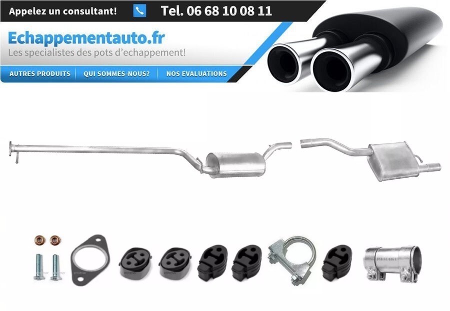 Kit silencieux arrière pour Ford Focus MK1 1.8 essence idéal pour remplacer une pièce d'origine rouillée