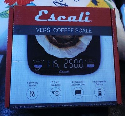 Escali Versi Digital Coffee Scale with Timer, 6.6 lb Capacity, Black Model CF63B