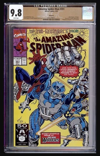 Amazing Spider-Man #351 CGC 9.8 White Pages; Winnipeg Pedigree Bagley Art Begins