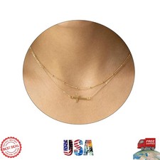 Elegant 14K Gold Plated Sideways Cross Necklace for Women - Adjustable Choker