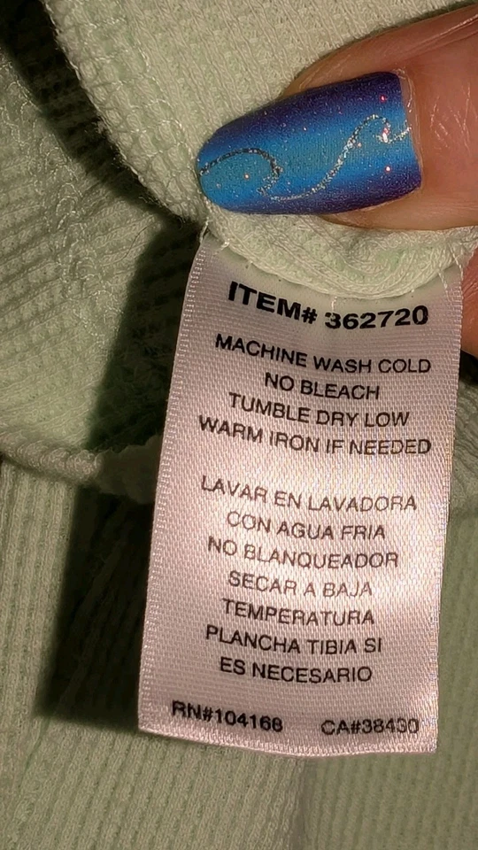 Rebecca Beeson Women S Small LS long sleeve Thermal shirt Top cotton Mint Green - Image 4 of 4